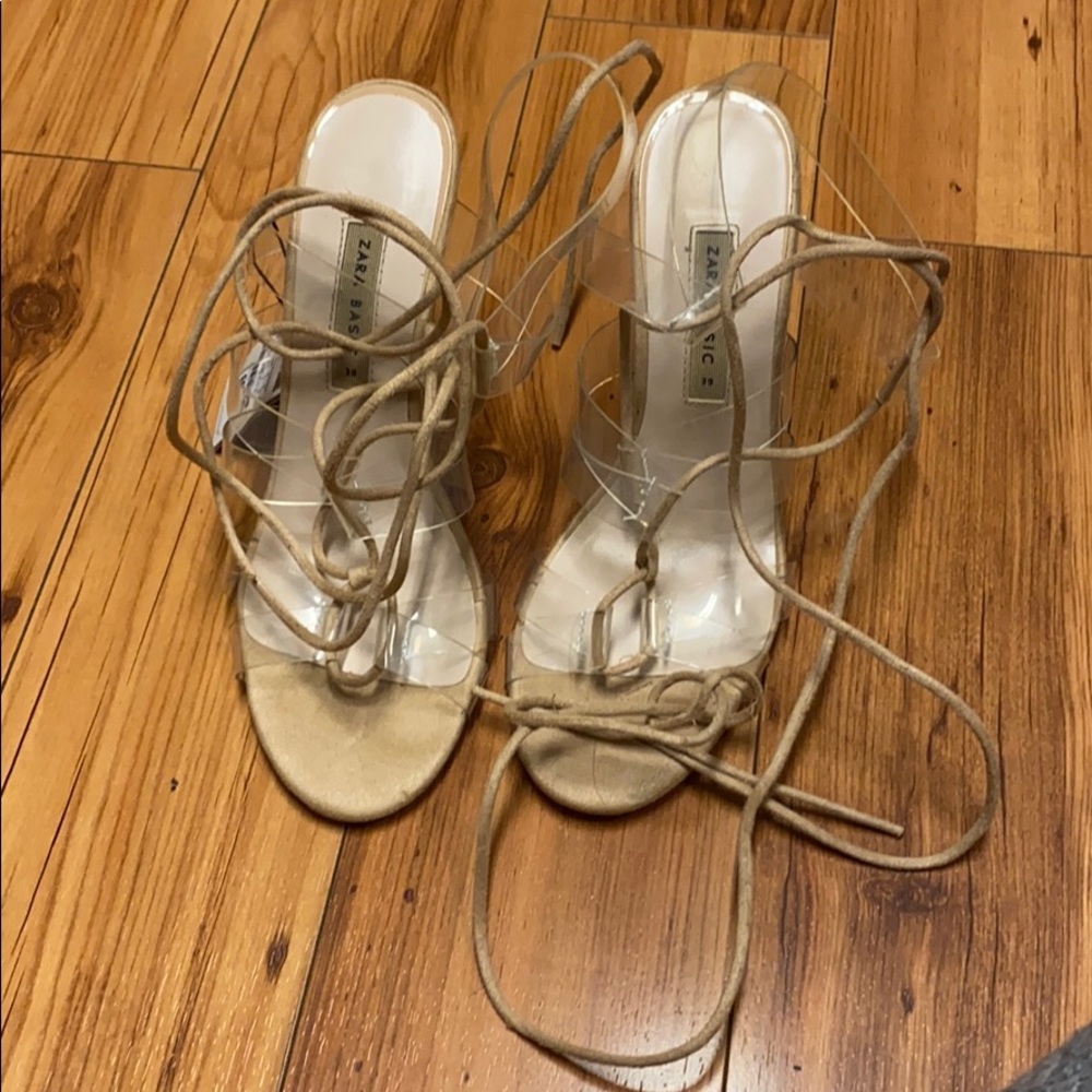 Zara nude stewpot heels